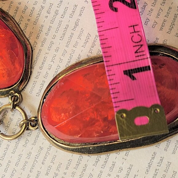 Red Cabochon Stone Necklace - Picture 10 of 11